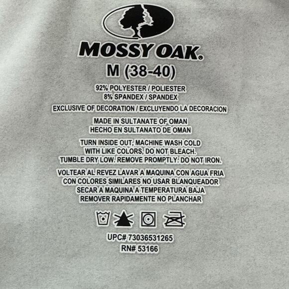 Mossy Oak Top Mens Medium Camo Mock Neck Long Elastic Sleeve Hunting Outdoor - Picture 3 of 10